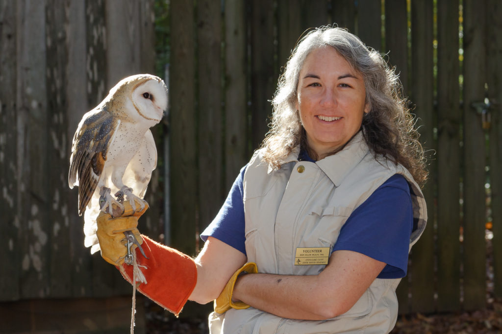 Joan Sheldon with Barn Owl